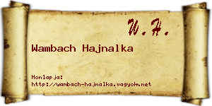 Wambach Hajnalka névjegykártya